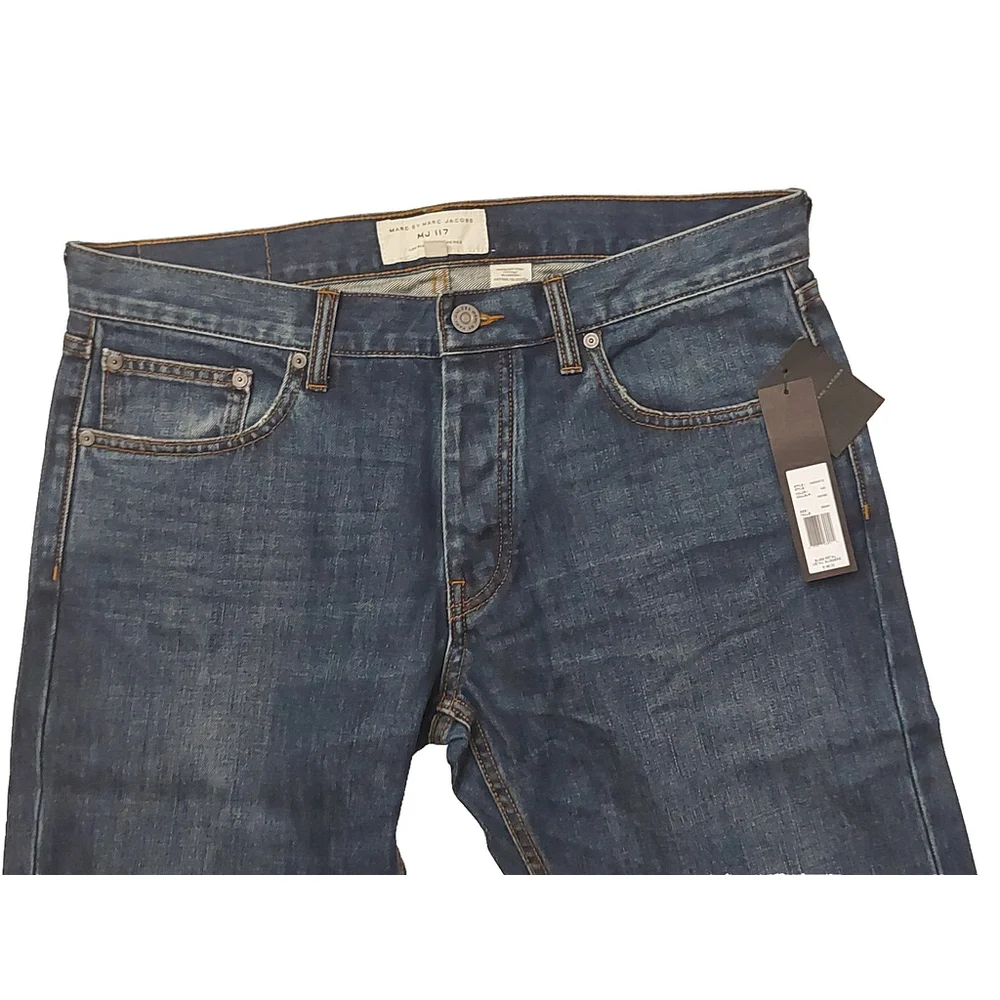 NWT Marc by Marc Jacobs MJ 117 Low Rise Slim Tapered Indigo Blue Jeans 33x34